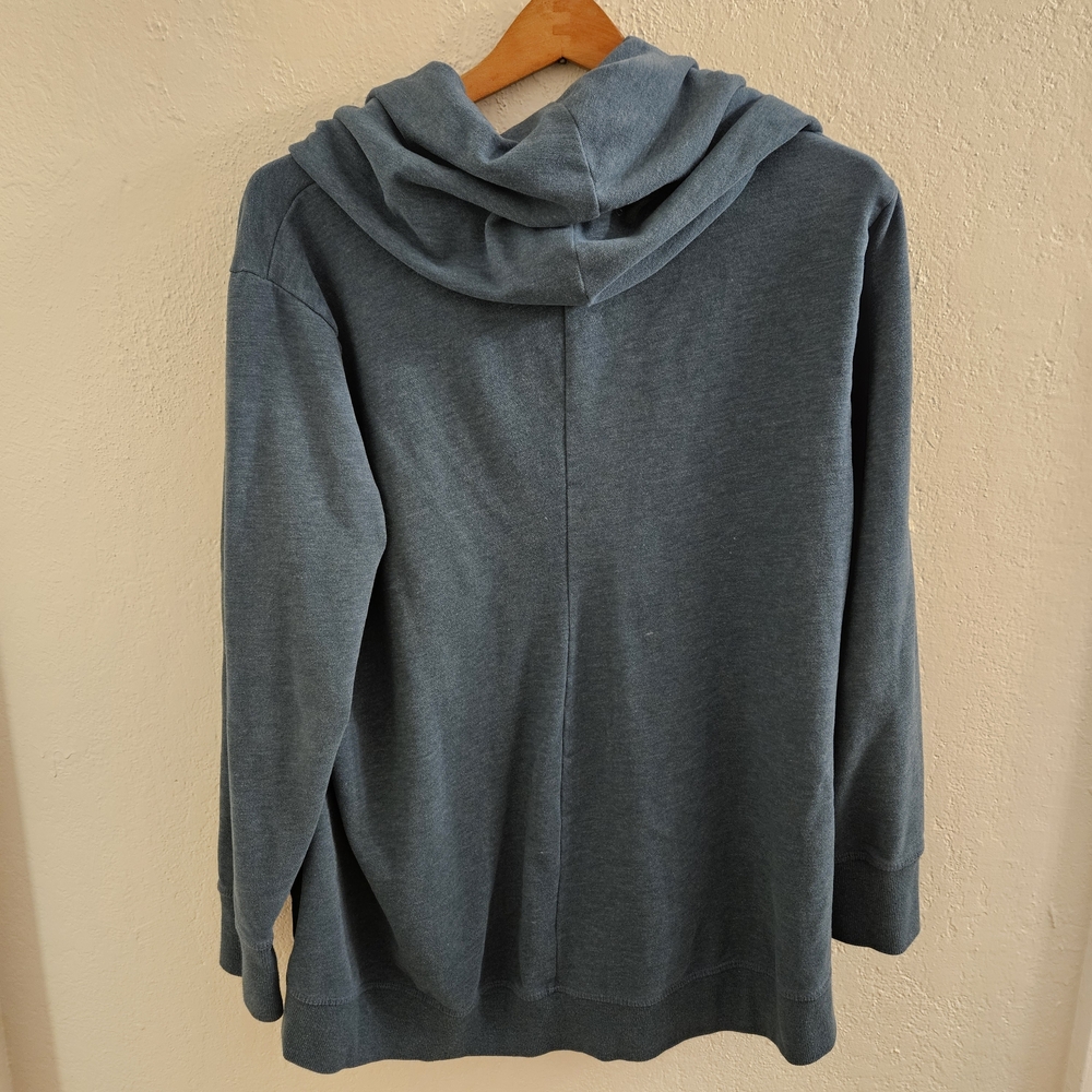 Old Navy Teal Cowl Neck Sweatshirt With Zippered Sides Size XL - Picture 2 of 4
